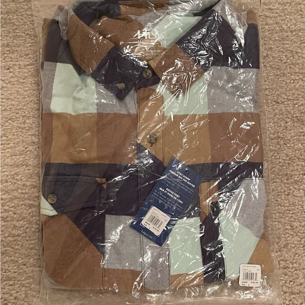 Huk Men's Blue and Brown Checkered Shirt